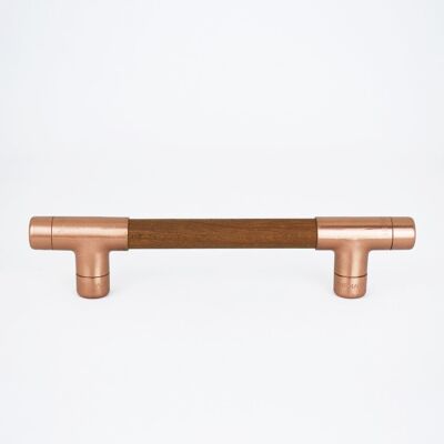 Copper Handle with Wood (Iroko) T-shaped - 160mm Hole Centres