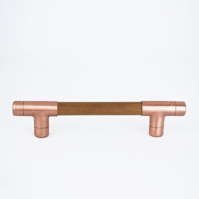 Copper Handle with Sapele T-shaped - 288mm Hole Centres
