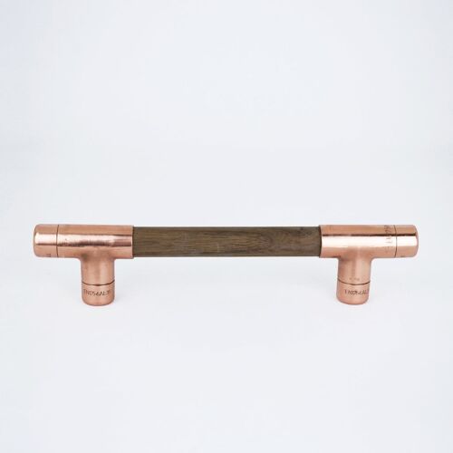 Copper Handle with Walnut T-shaped - 128mm Hole Centres