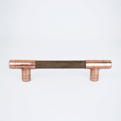 Copper Handle with Walnut T-shaped - 128mm Hole Centres