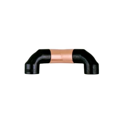 Tirador negro mate - Acodado - Mezcla de cobre satinado