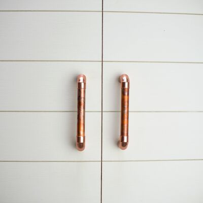 Copper Pull Handle - Marbled / High Polish Mix - 512mm Hole Centres