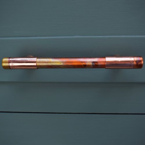 Copper Pull Handle - Marbled / High Polish Mix (T-shaped) - 128mm Hole Centres