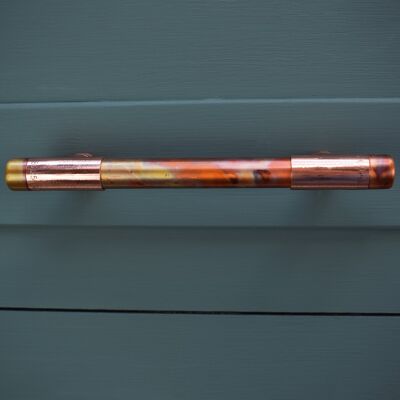Copper Pull Handle - Marbled / High Polish Mix (T-shaped) - 160mm Hole Centres