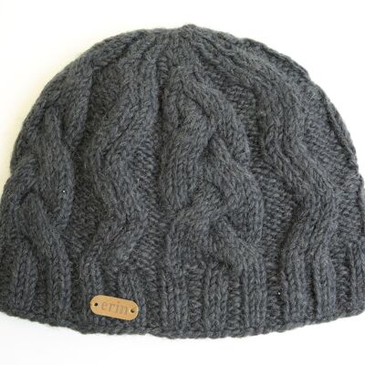 PK1642 Casquette Aran Cable Zig Zag Pullon Charbon