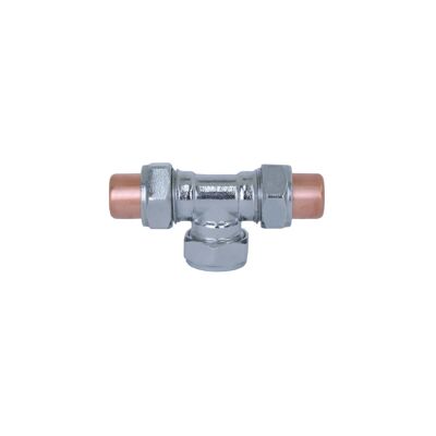 Chrome and Copper Knob - T-Shaped - Satin