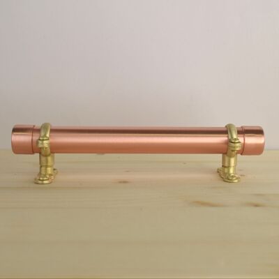 Brass Bracket Pull Thick-bodied - 128mm Hole Centres - Matt