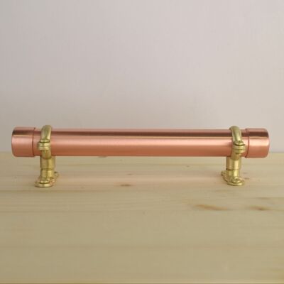 Brass Bracket Pull Thick-bodied - 128mm Hole Centres - Satin