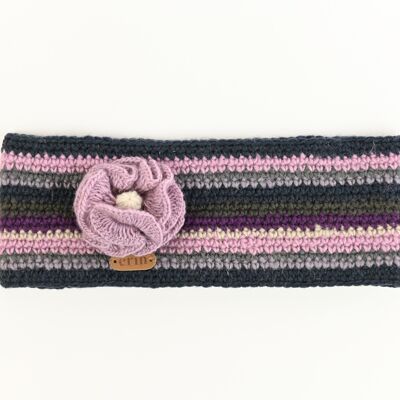 PK1720 Bandeau Crochet avec Fleur Lilas