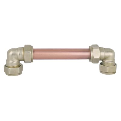 Brass and Copper Handle - 128mm Hole Centres - Satin