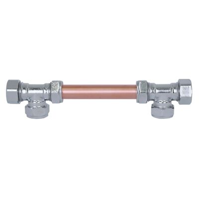 Poignée chromée avec cuivre en forme de T (fermé) - Centres des trous de 512 mm - Mat