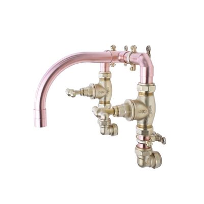 Copper Kitchen/Bathroom Tap - Pacuare - Satin - Kitchen - Tap Spout Projection: 200mm / Pipe Inlet Centres: 180mm