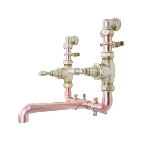 Copper Mixer Tap - Neglinnaya - Satin - Kitchen - Tap Spout Projection: 200mm / Pipe Inlet Centres: 180mm