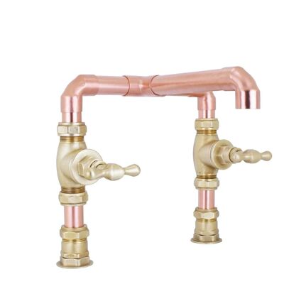 Copper Tap - Lipa - Natural Copper - Kitchen - Tap Spout Projection: 200mm / Pipe Inlet Centres: 180mm