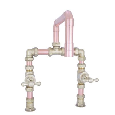 Copper Tap - Grenada - Natural Copper - Kitchen - Tap Spout Projection: 200mm / Pipe Inlet Centres: 180mm