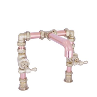 Copper Tap - Geul - Natural Copper - Kitchen - Tap Spout Projection: 200mm / Pipe Inlet Centres: 180mm