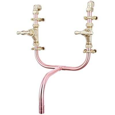 Copper Mixer Tap - Princesa - Satin - Bathroom - Tap Spout Projection: 150mm / Pipe Inlet Centres: 200mm