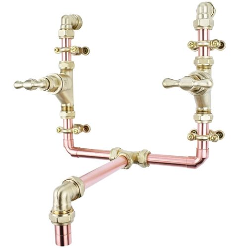 Copper Mixer Tap Cauto - Satin - Kitchen - Tap Spout Projection: 200mm / Pipe Inlet Centres: 180mm