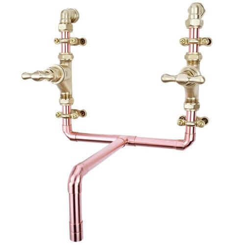 Copper Tap - Almendares - Satin - Bathroom - Tap Spout Projection: 150mm / Pipe Inlet Centres: 200mm