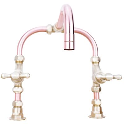 Copper Mixer Tap - Vistula - Natural Copper - Kitchen - Tap Spout Projection: 200mm / Pipe Inlet Centres: 180mm