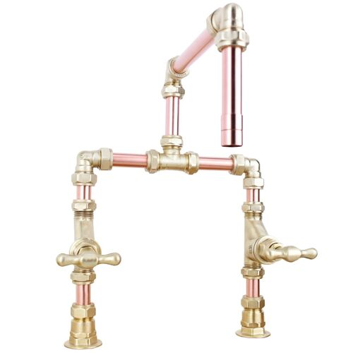 Copper Tap - Mekong - Satin - Kitchen - Tap Spout Projection: 200mm / Pipe Inlet Centres: 180mm