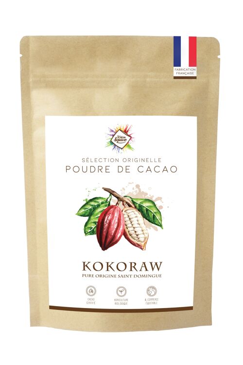 Kokoraw - Poudre de cacao de Saint Domingue pour chocolat chaud