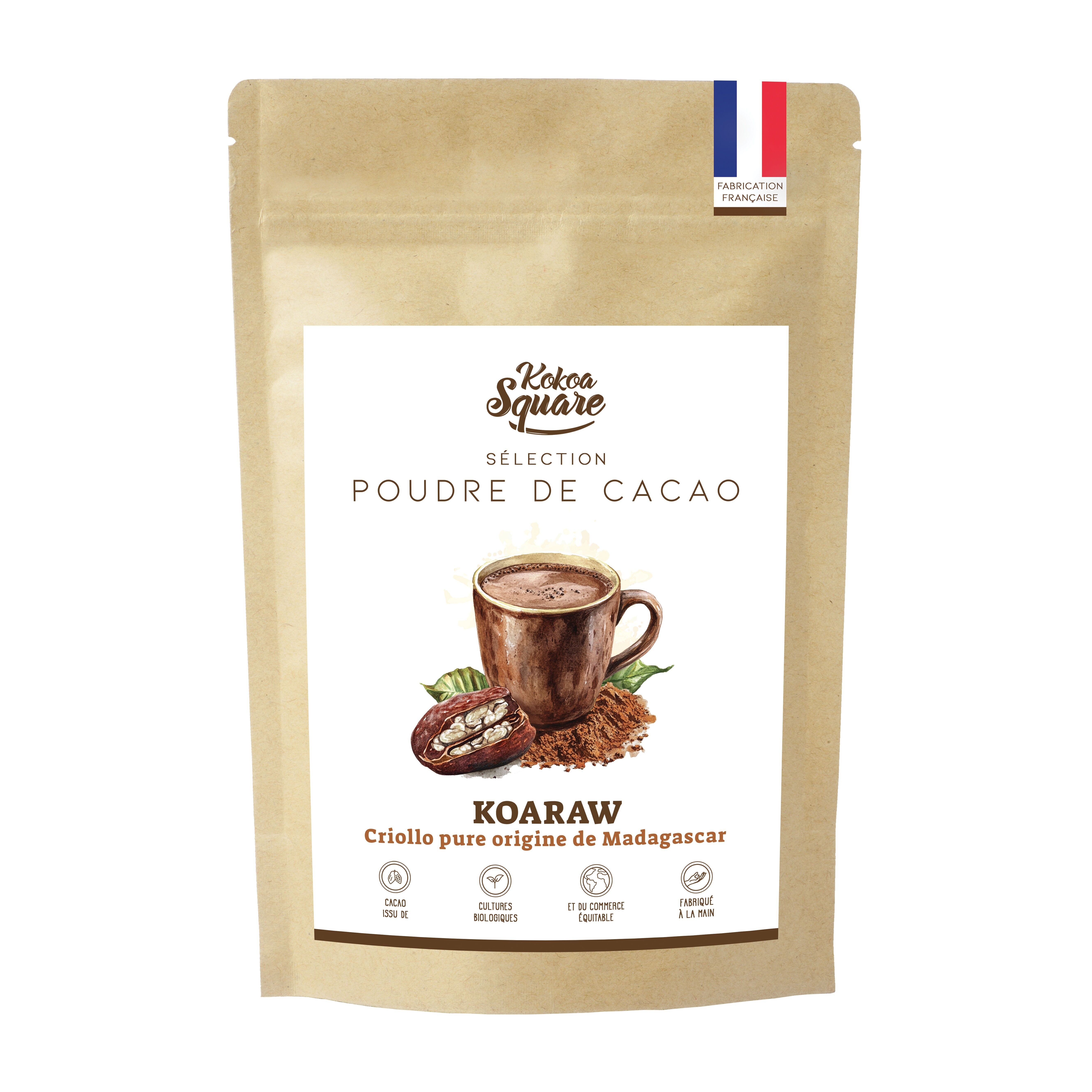 Koaraw - Cacao Criollo grezzo in polvere del Madagascar