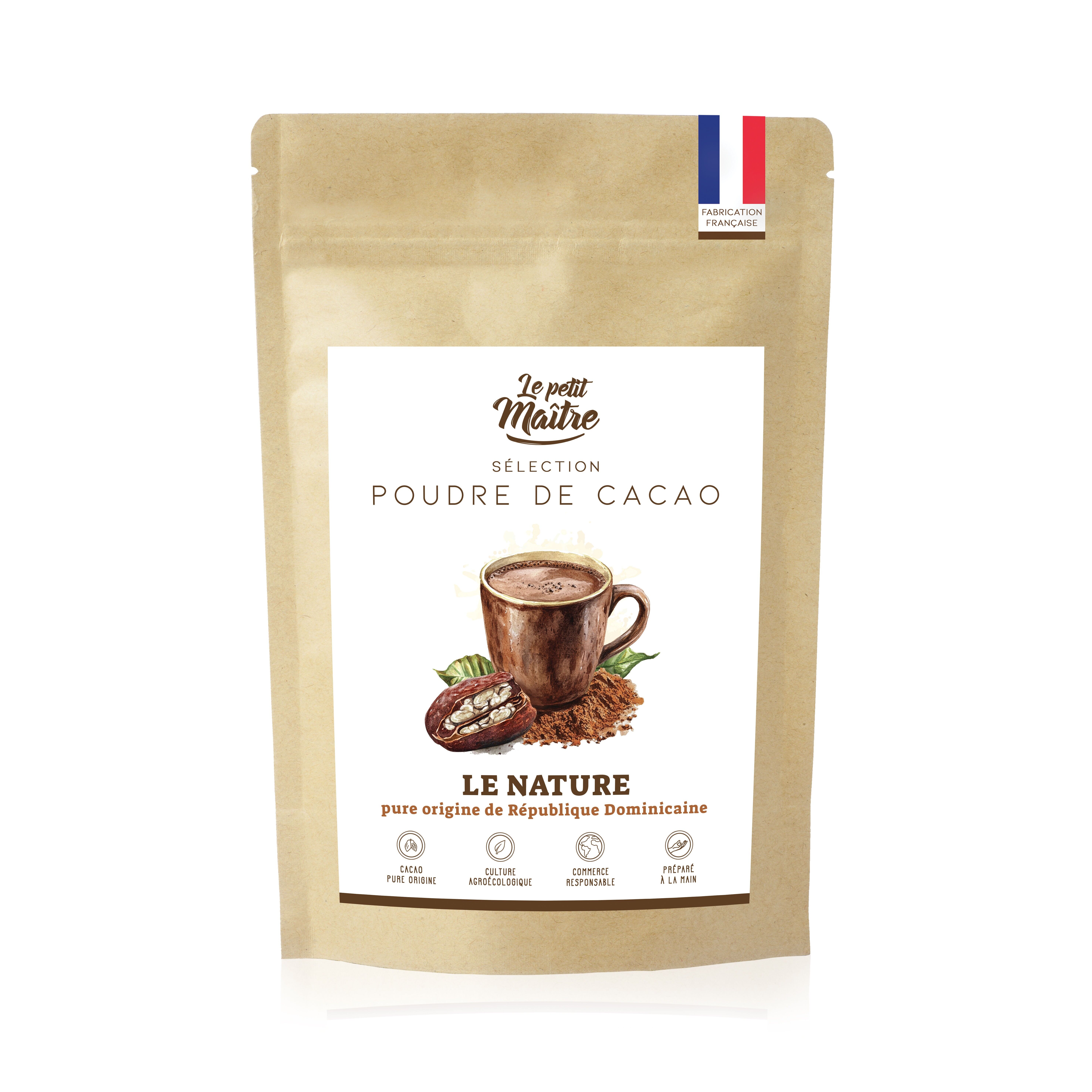 Natural cocoa powder, pure origin from the Dominican Republic