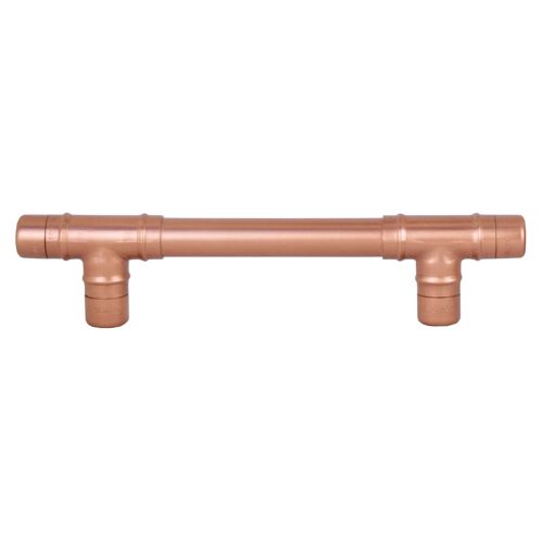 Copper Pull Handle T-shaped - Vintage - 128mm Hole Centres - Satin
