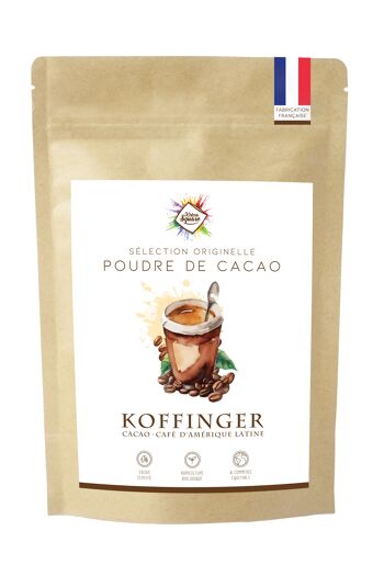 Koffinger - Poudre de cacao  pour chocolat chaud au café arabica d'Amérique latine 1