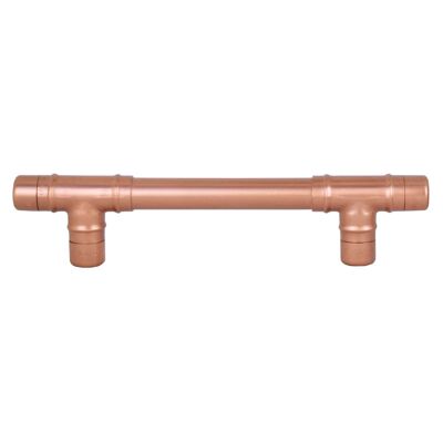 Copper Pull Handle T-shaped - Vintage - 288mm Hole Centres - High Polish