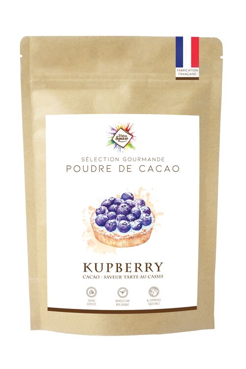 Kupberry - Poudre de cacao  pour chocolat chaud saveur tarte au cassis