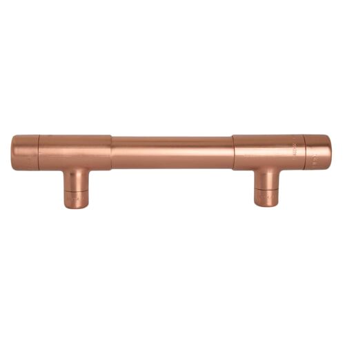 Copper Pull Handle - T-shaped (Thick Bodied) - 128mm Hole Centres - Natural Copper