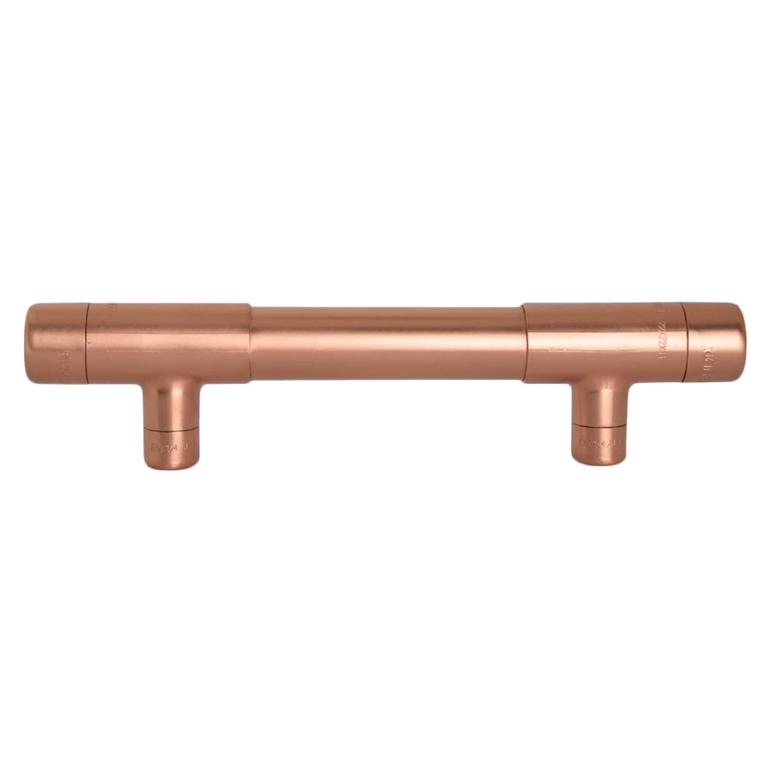 Copper Pull Handle - T-shaped (Thick Bodied) - 160mm Hole Centres - Satin