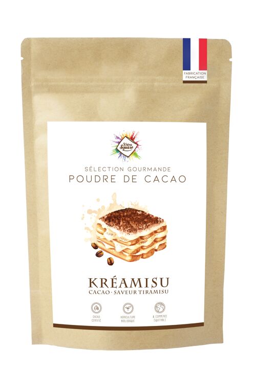 Kréamisu - Poudre de cacao pour chocolat chaud saveur tiramisu