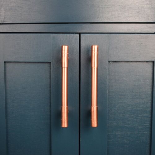 Copper Handle T-shaped Pull - 128mm Hole Centres - High Polish
