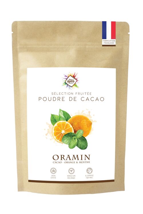 Oramin - Poudre de cacao pour chocolat chaud à l'orange et à la menthe