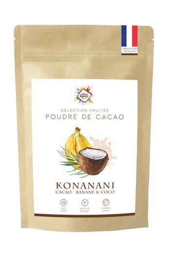 Konanani - Poudre de cacao  pour chocolat chaud à la banane et coco 1