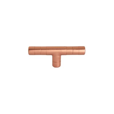 Copper Knob with Ridging Detail T-shaped - Satin
