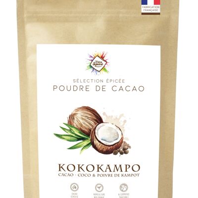 Kokokampo - Poudre de cacao  pour chocolat chaud au coco et poivre de Kampot