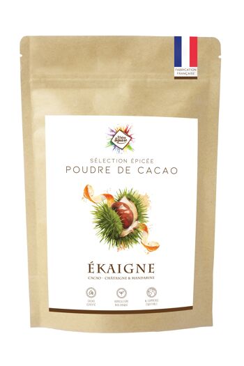 Ékaigne - Poudre de cacao  pour chocolat chaud à la châtaigne et à l'écorce de mandarine 1