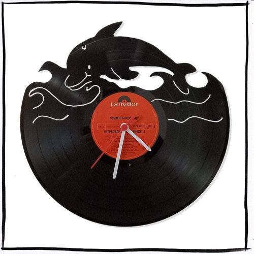 Delfin - Wanduhr aus Vinyl