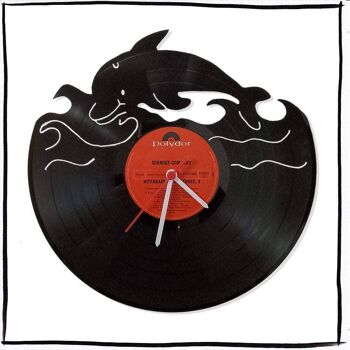 Dauphin - Horloge murale en vinyle 1