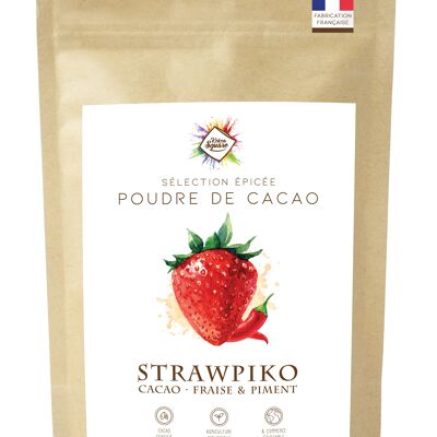 Strawpiko - Cacao in polvere per cioccolata calda con fragola e pepe di cayenna