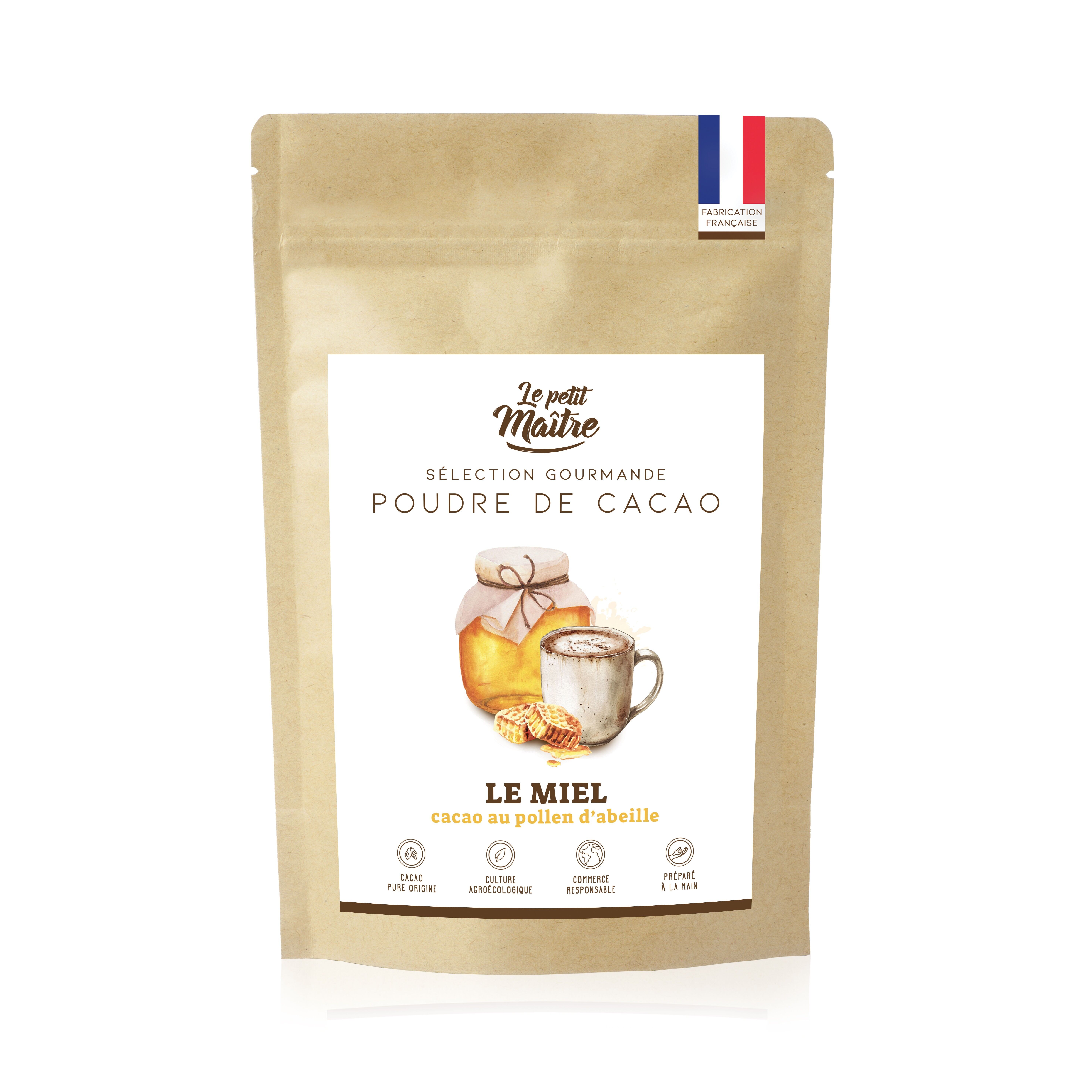 Poudre de cacao pour chocolat chaud au citron et goût de miel
