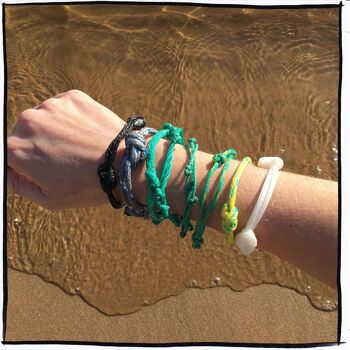 Bracelet recyclé de la mer "Mer Baltique" (Vert) 4