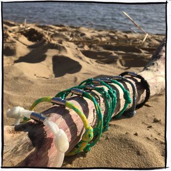 Bracelet recyclé de la mer "Mer du Nord" (Vert) 2