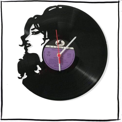 Wanduhr aus Vinyl Schallplattenuhr mit Amy Winehouse