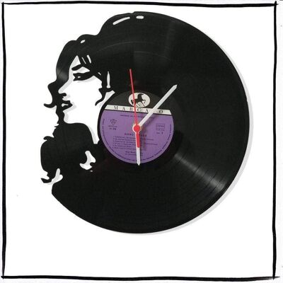 Vinyl record clock featuring Amy Winehouse