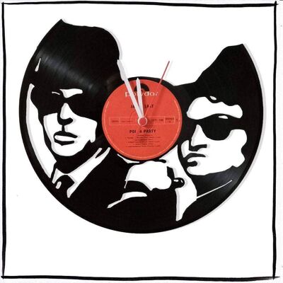 Vinyl record clock featuring the Blues Brothers